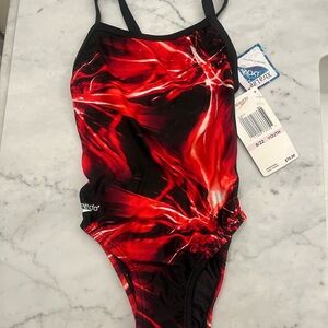 Speedo Red and Black Swimsuit